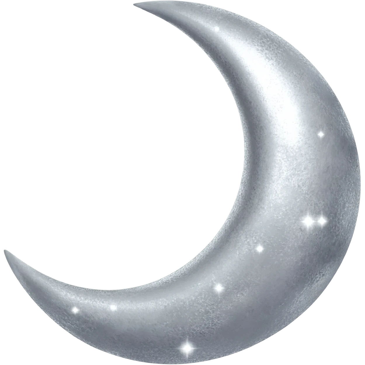 sparkling silver crescent moon emoji
