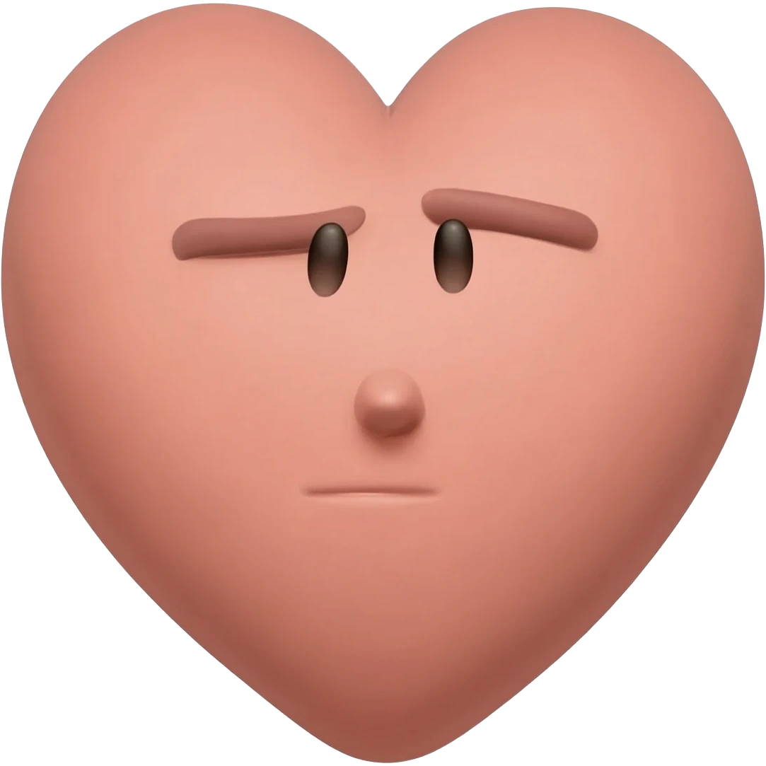 감흥없는 하트 표정 emoji