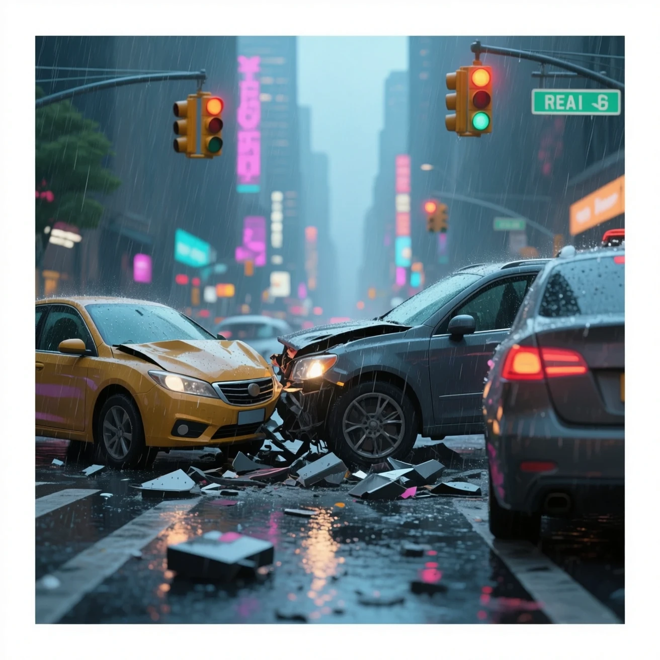 a car crash at a junction emoji