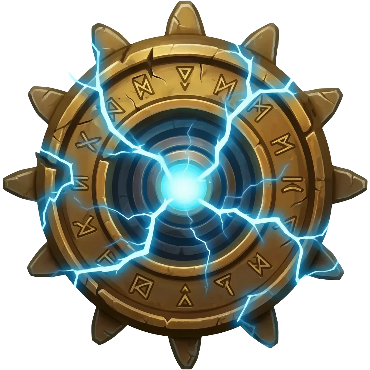 colossal enchanted relic gear rotating with lightning arcs emoji