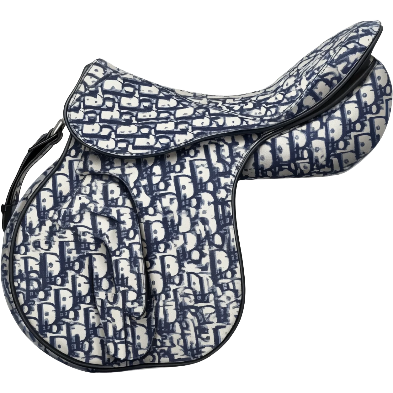 white dior printed saddle bag emoji