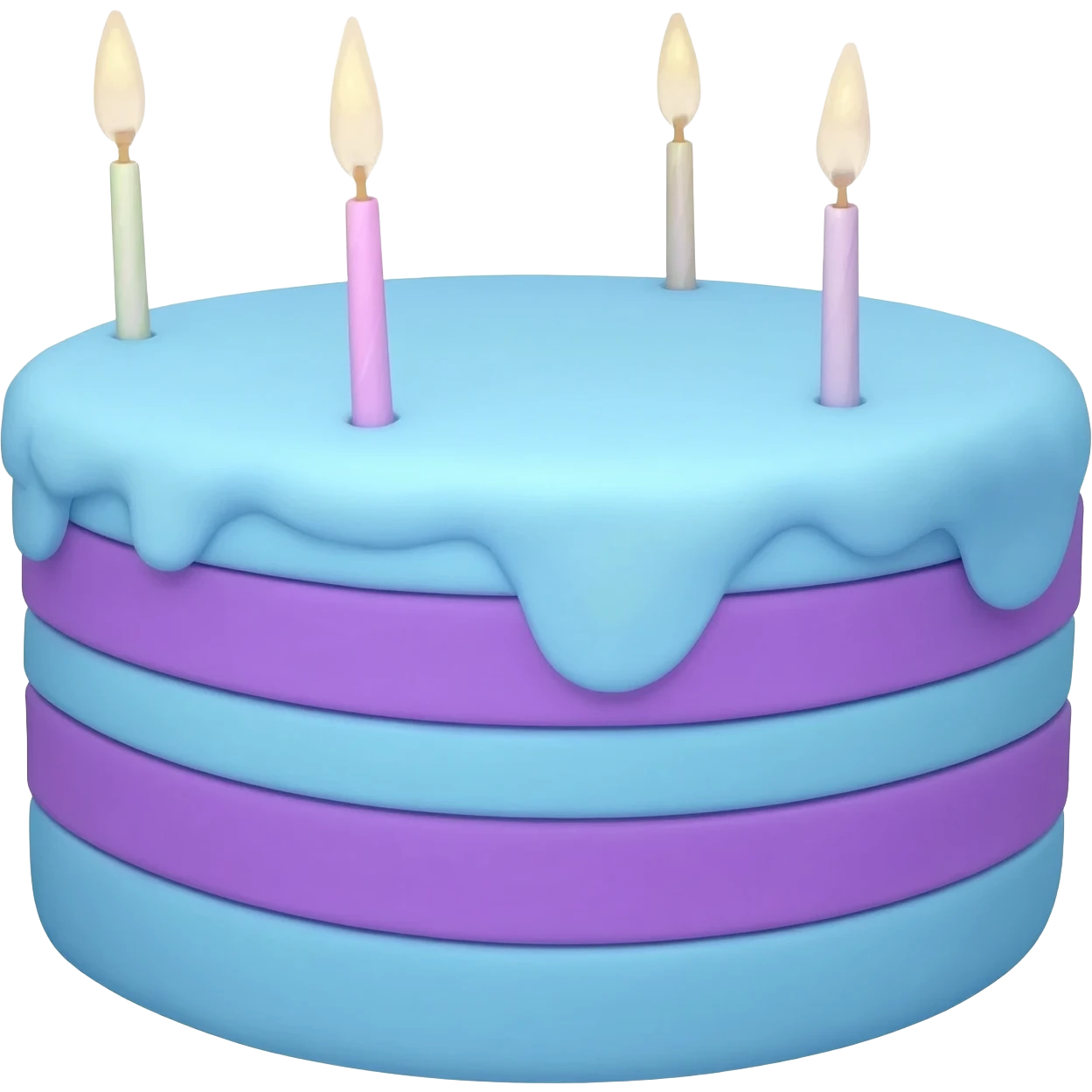 blue and purple birthday cake emoji