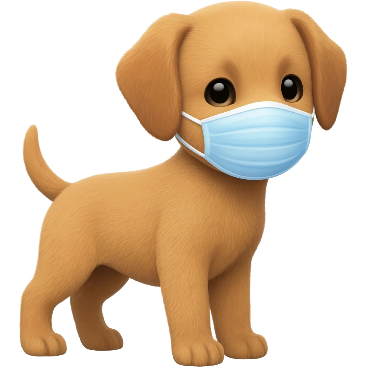 puppy with face mask emoji