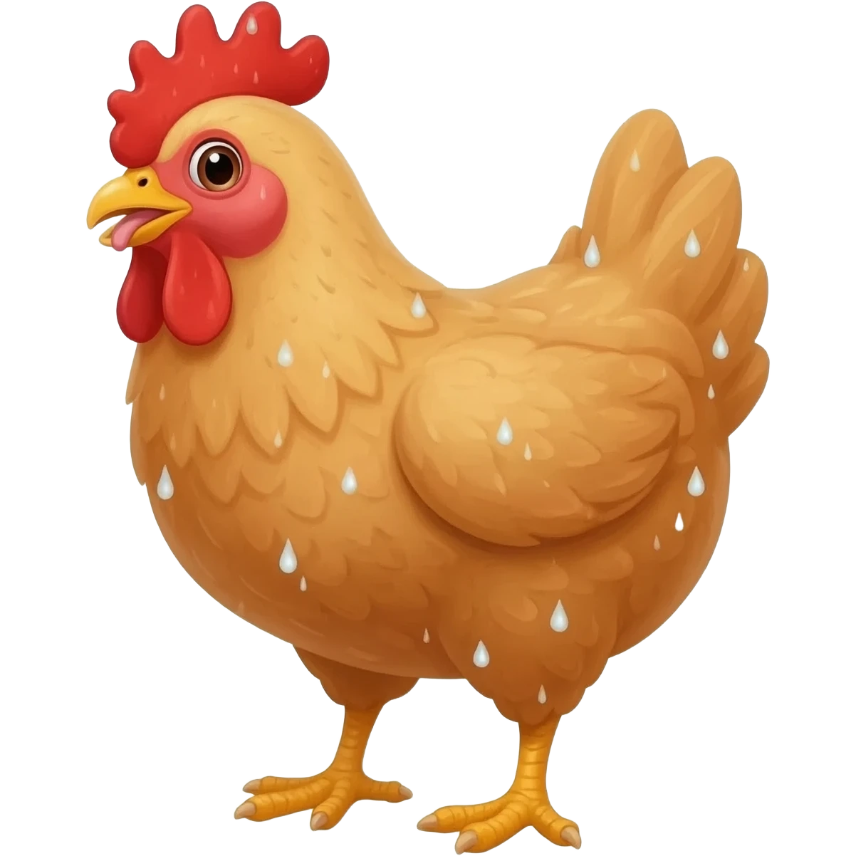 chicken with tounge sticking out peaches raining emoji