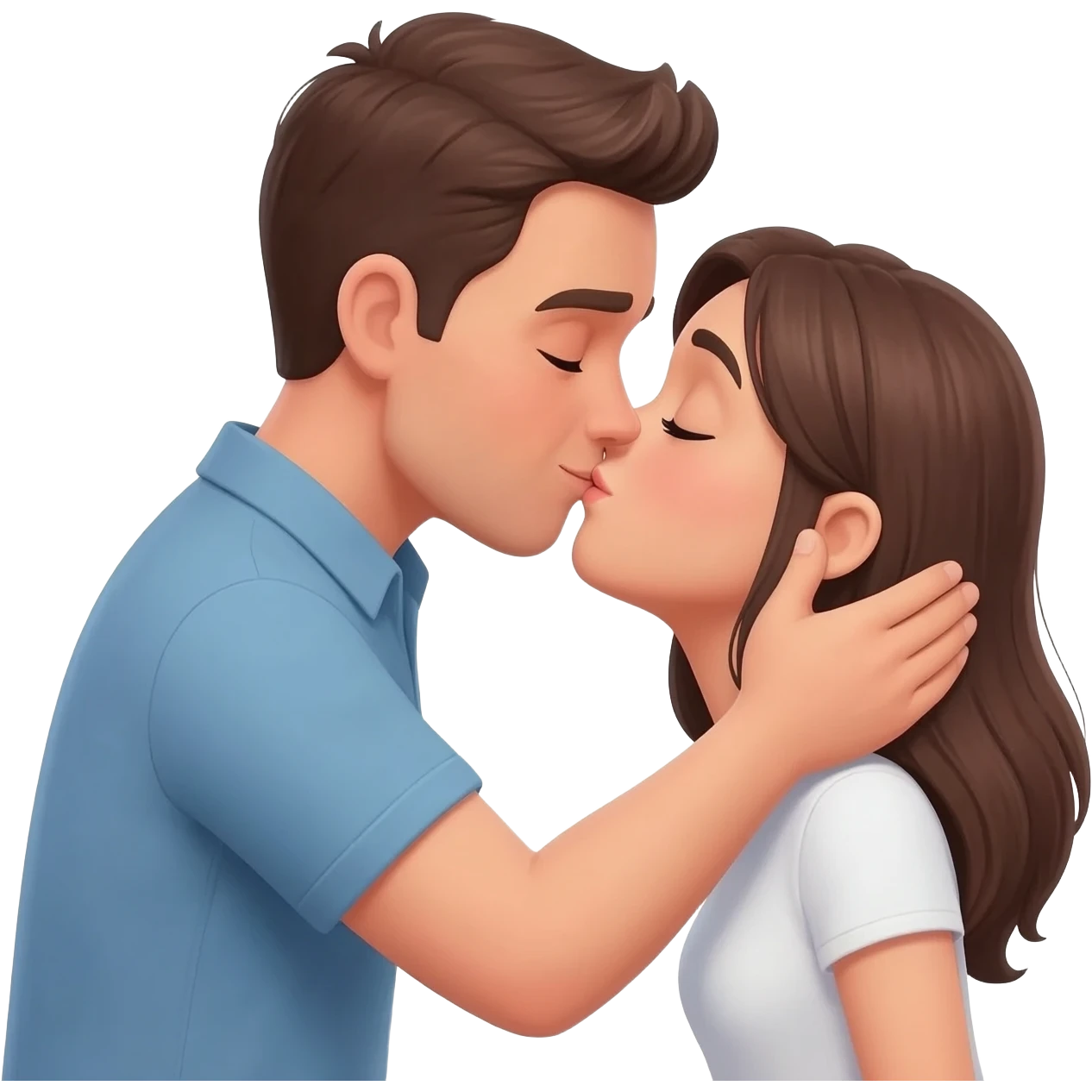 Make a emoji as a guy kiss for a girl emoji