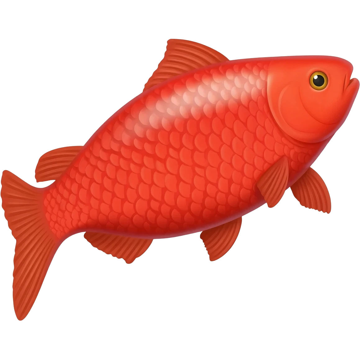 jumping realistic bright red herring with scales emoji