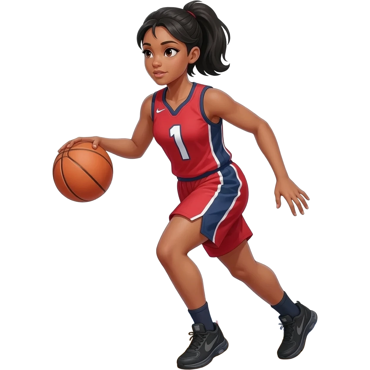 girl basketball player number 1 emoji