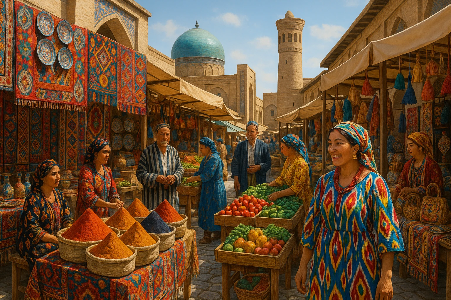 uzbek bozorini tasvirlab ber emoji