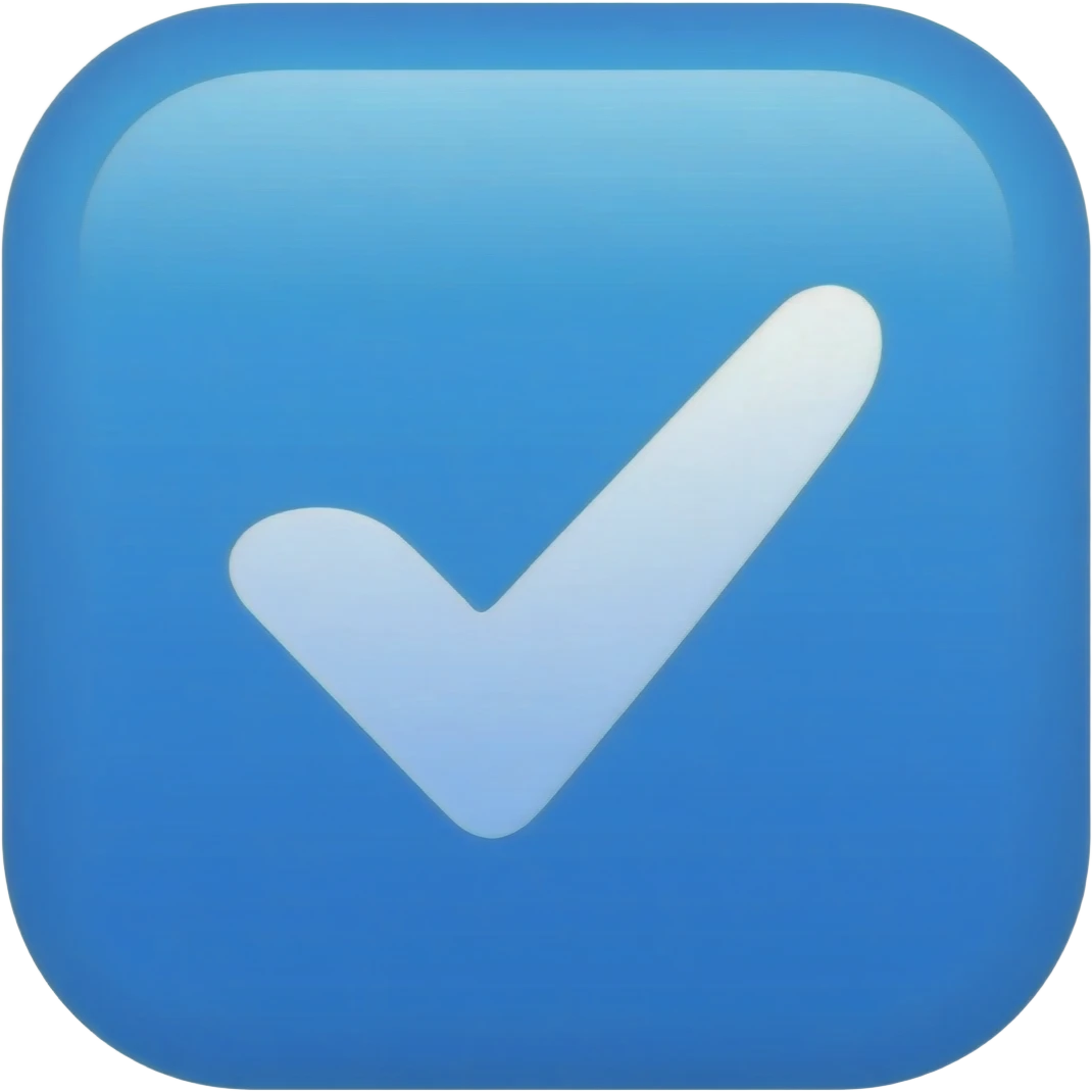 Lencana centang biru verifikasi emoji