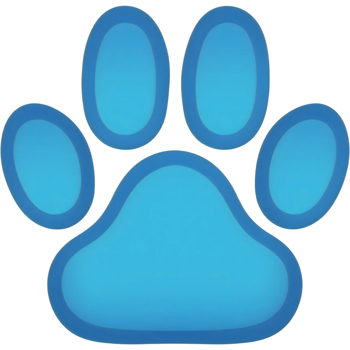 Blue cartoon pixel art paw emoji