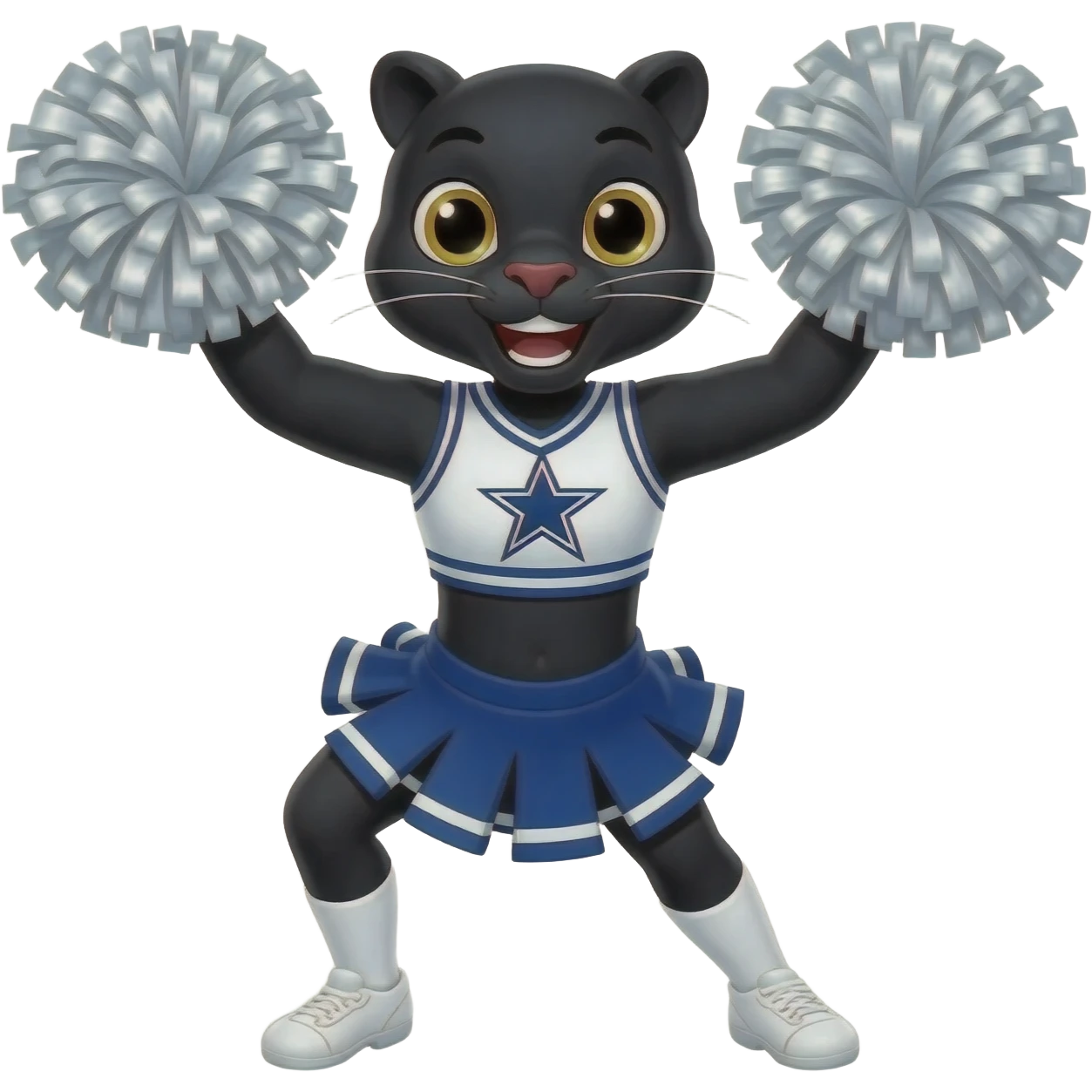 happy panther as Dallas cowboys cheerleader dancing emoji