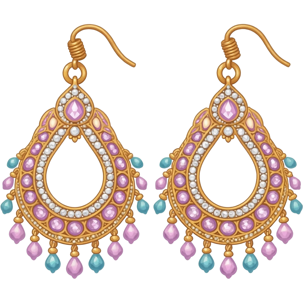 Two big jhumkas pastel colour emoji