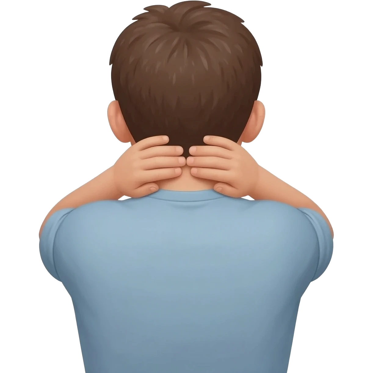 Guy seen from the back holding his neck emoji