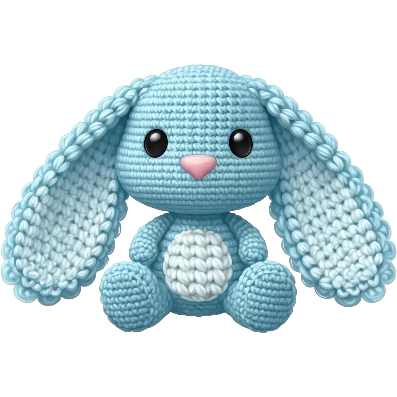 make me a crocheted bunny plushie emoji