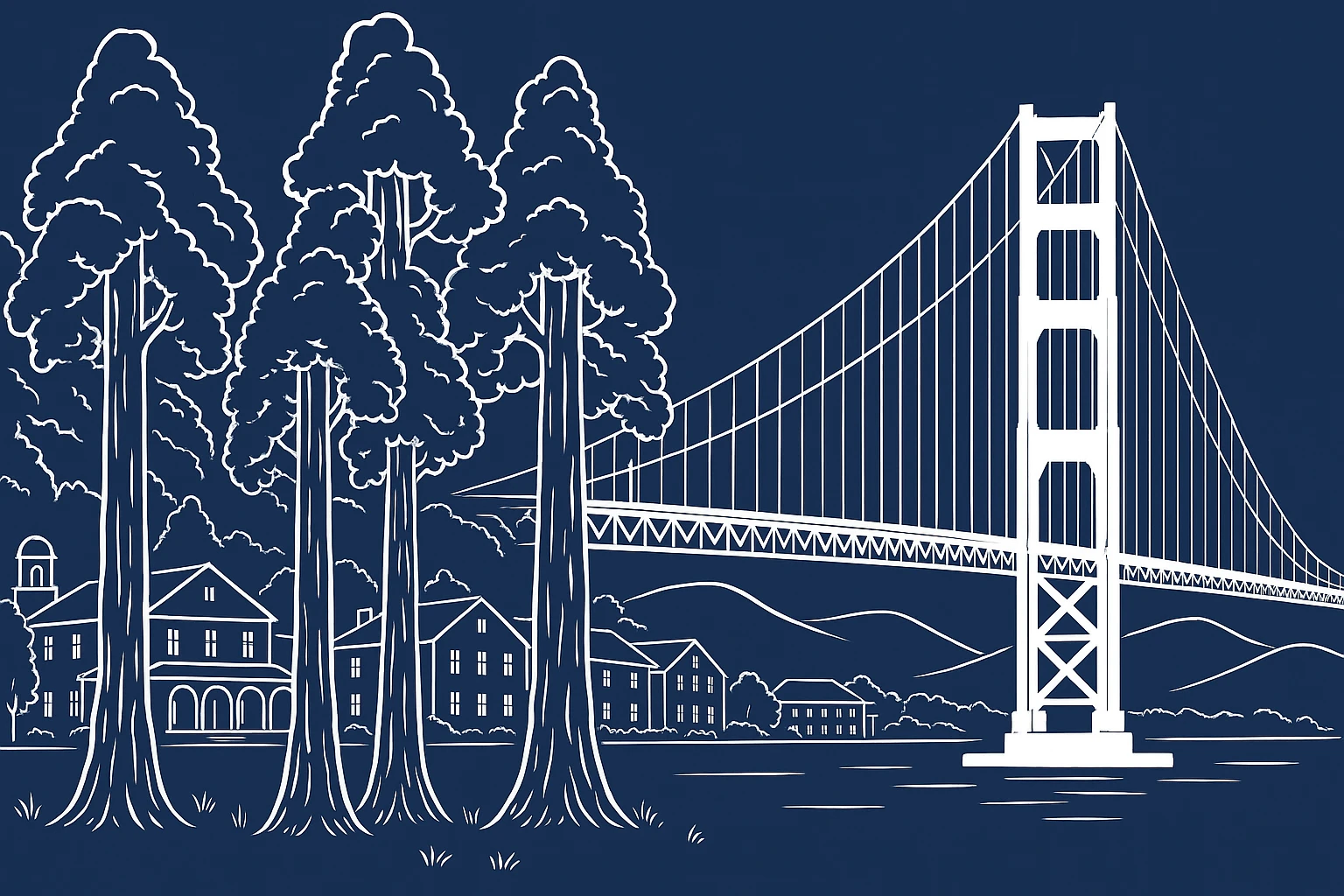 Create a header size 1200 x 800 that incorporates the image. Make it more seamless and add a sketch of more of the Presidio emoji