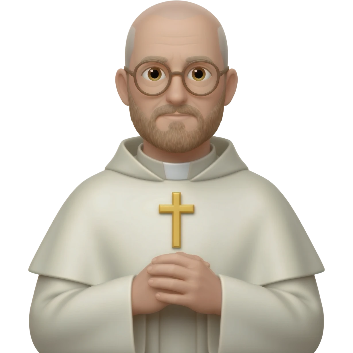 white balding priest with glasses and medium light brown stubble beard emoji