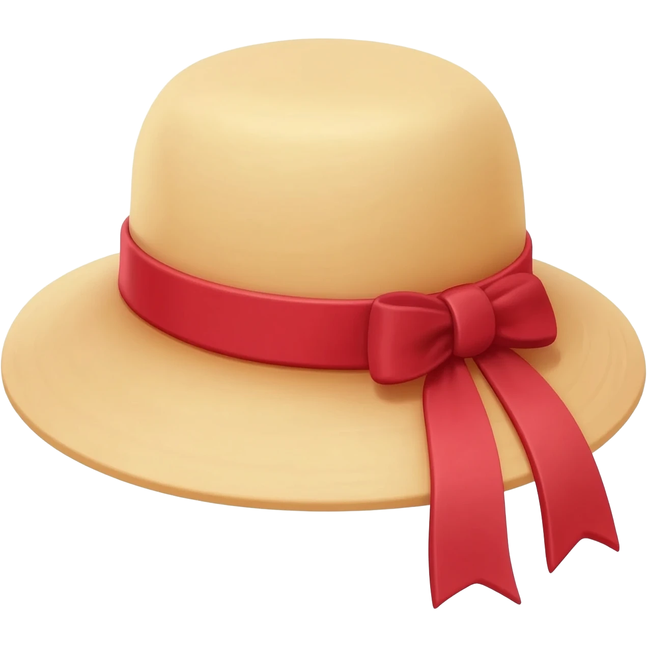 Sombrero de paja con cinta roja emoji