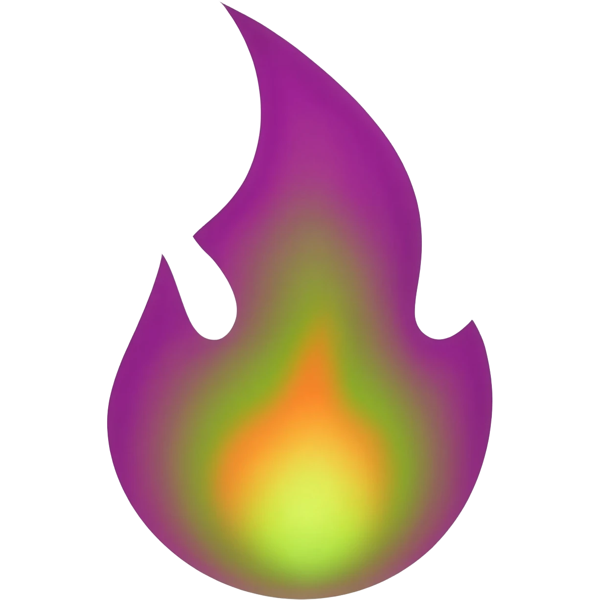 purple,green, and orange flame emoji