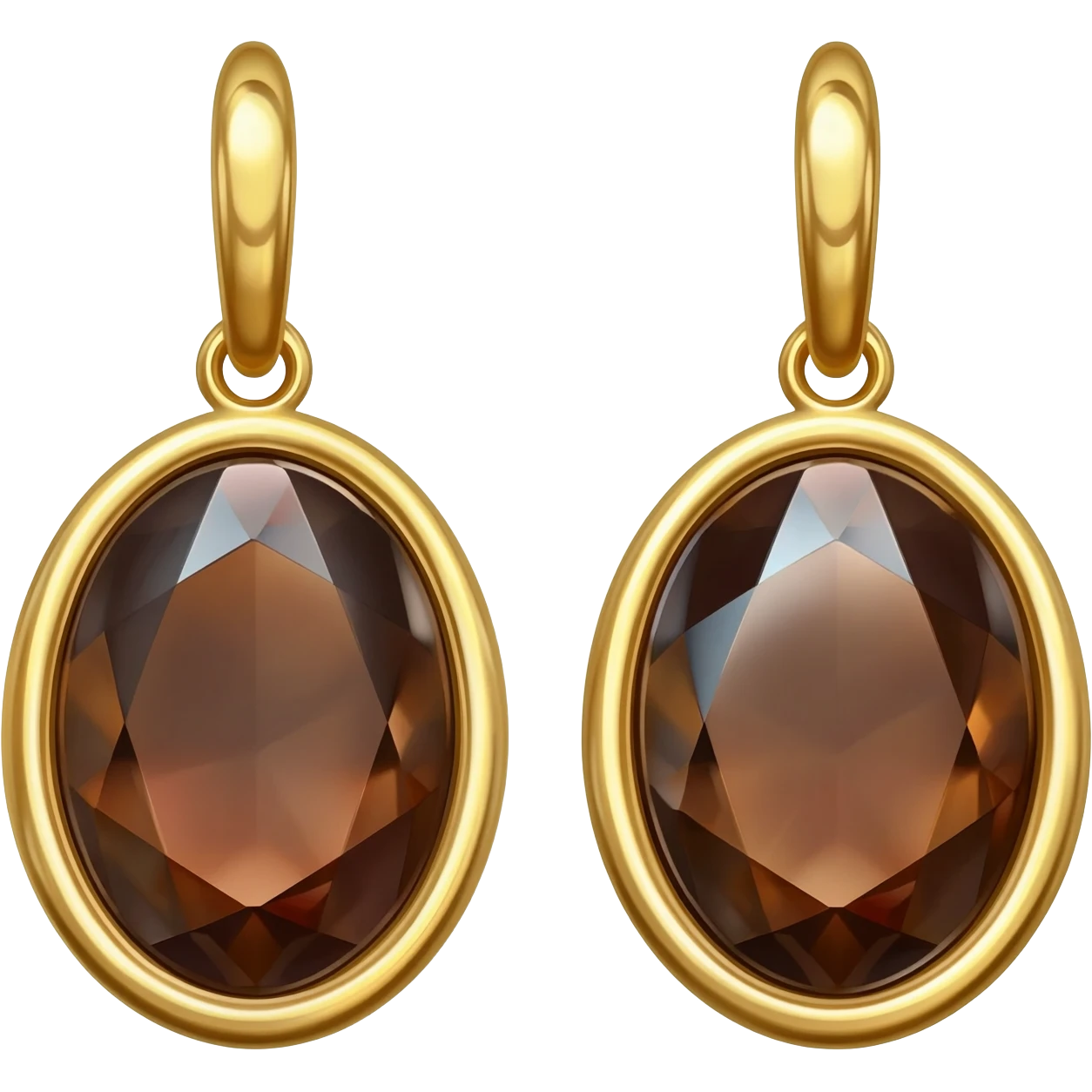 Isolated 3d rendering ultra realistic shimmery Chocolate Opal gemstone gold earrings, 8k, 600 dpi. No emoji icons, no emoji faces emoji