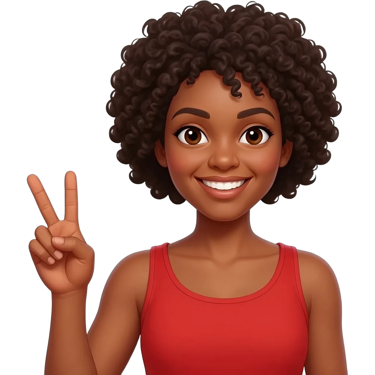 african american lady with piece sign emoji