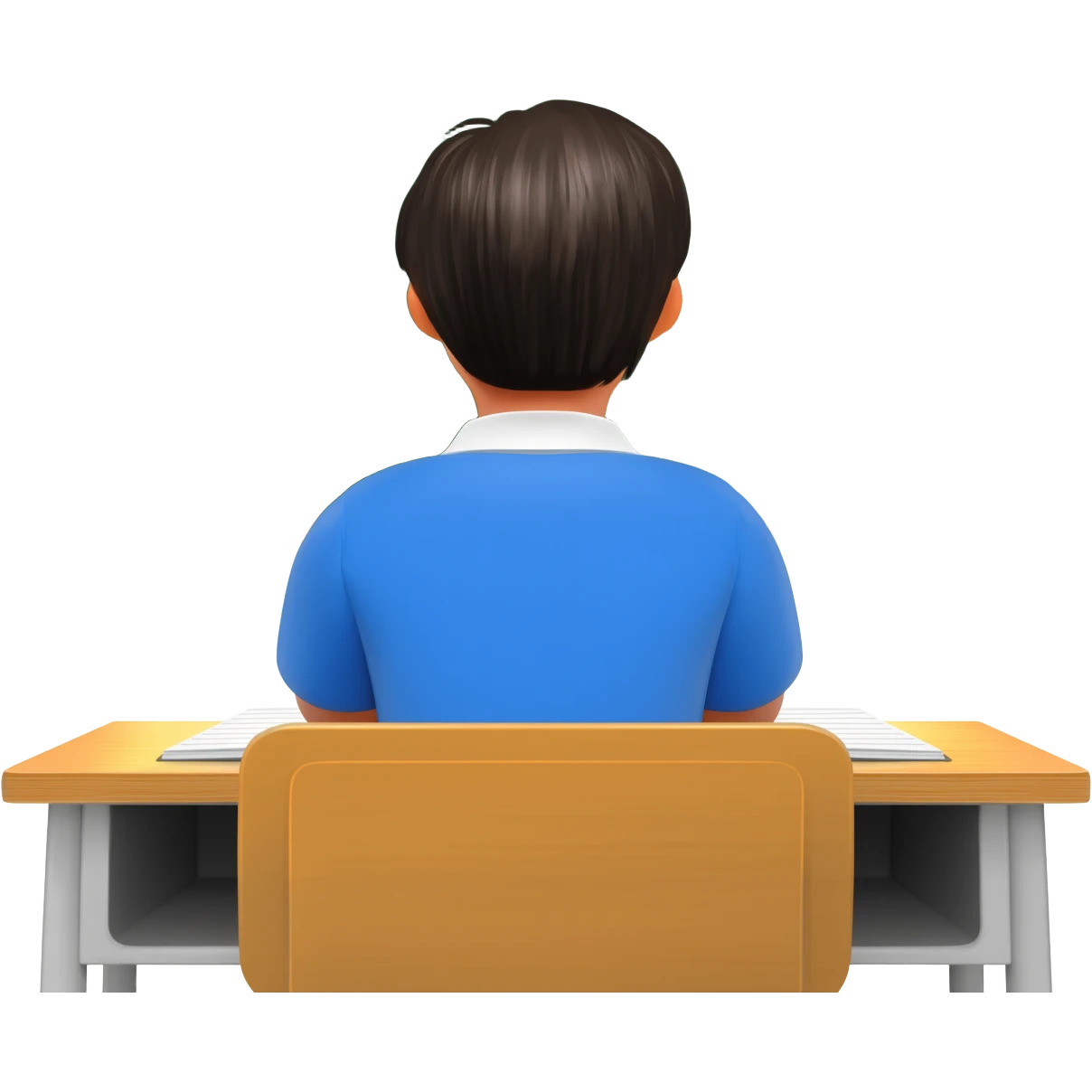 student sitting in classroom back view emoji