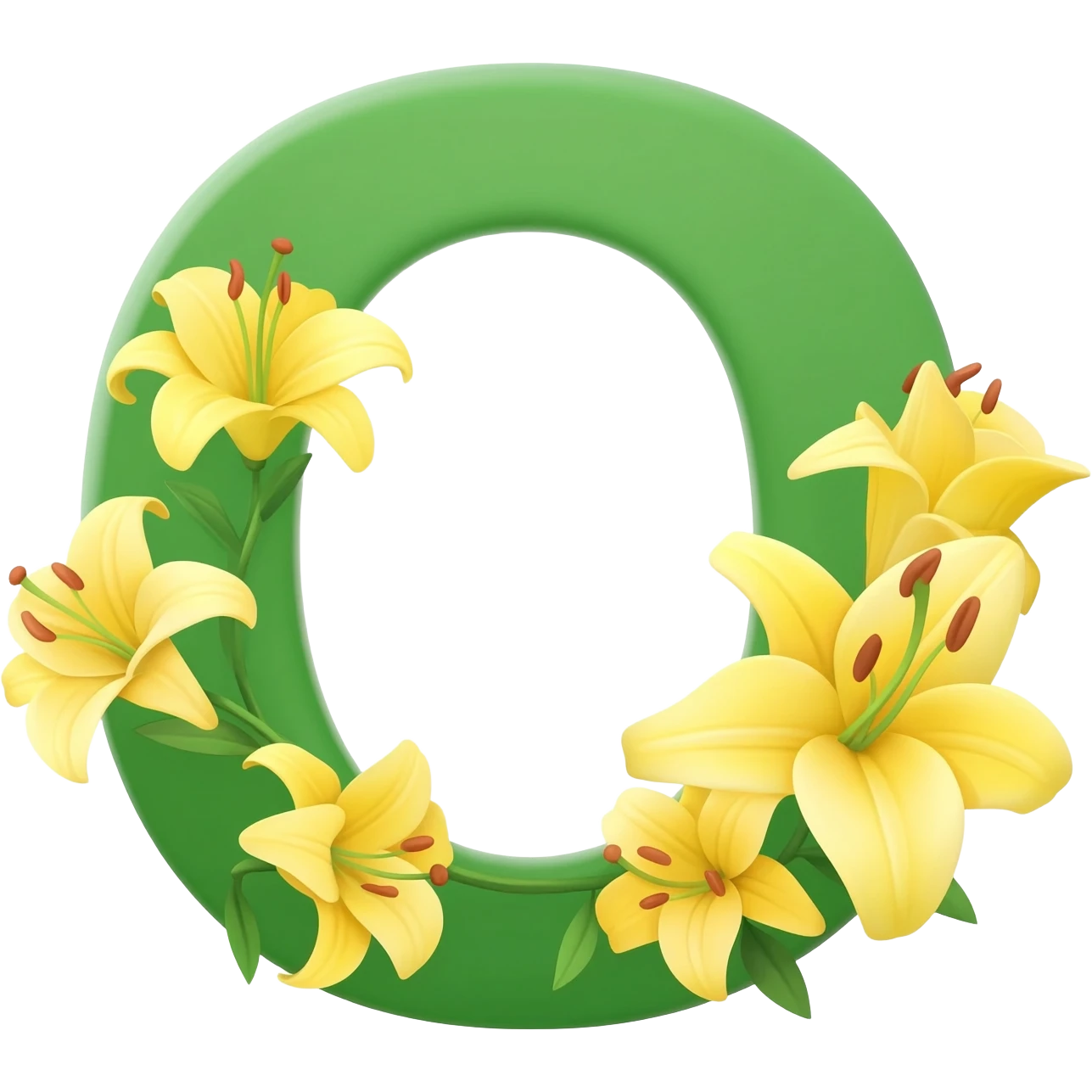 БУКВА O С ЛИЛИЯМИ emoji