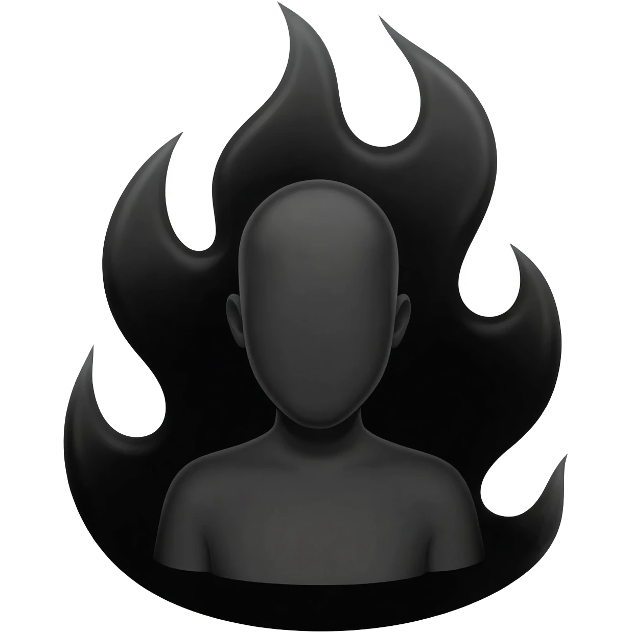 a black like burning in a black flame emoji