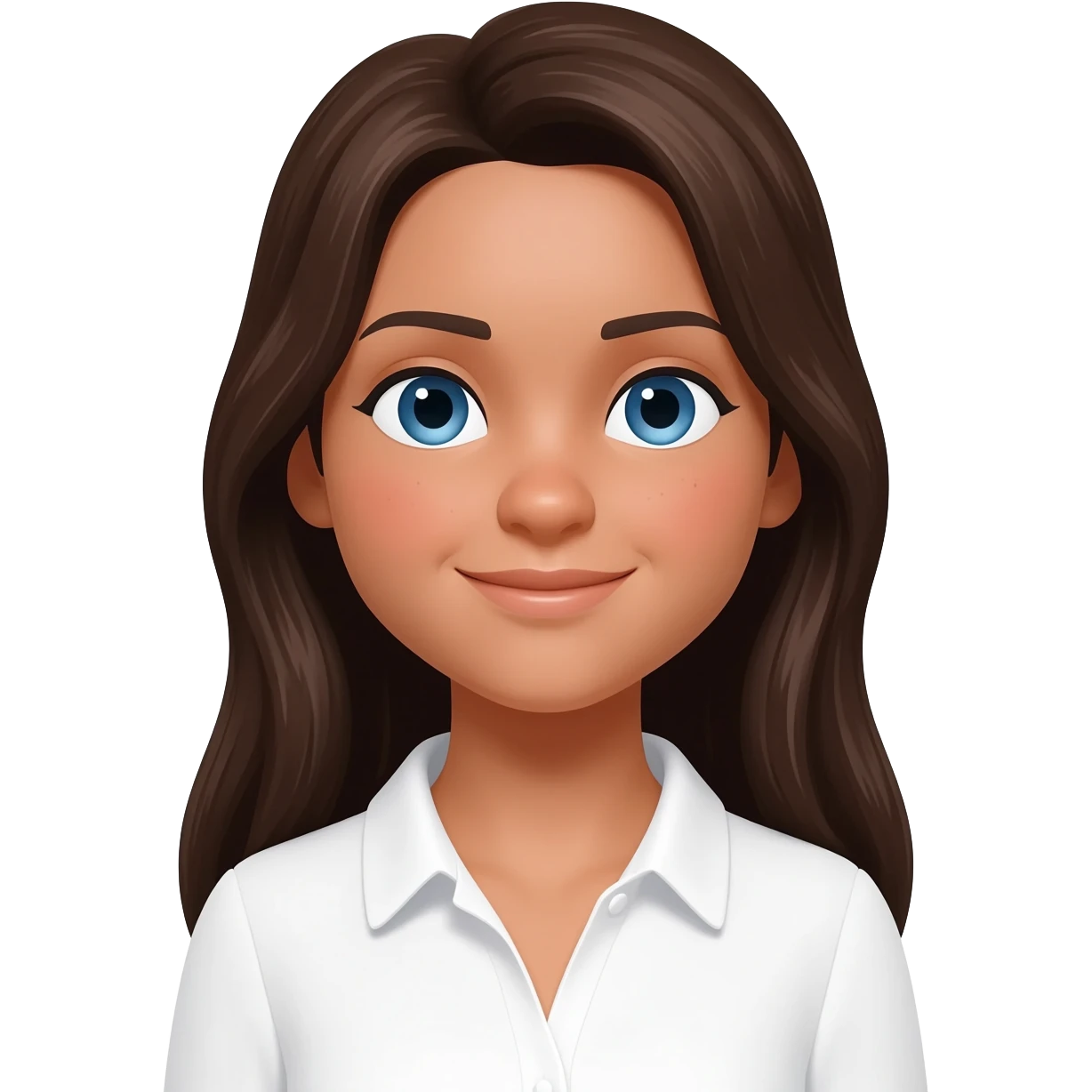 french white happy long haired brunette girl  emoji