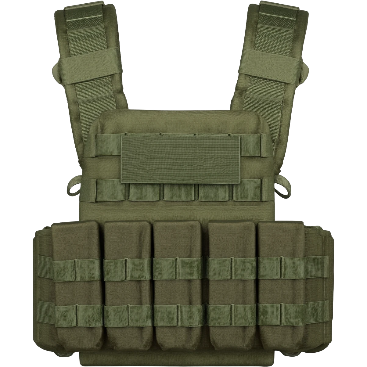 Green fatigue plate carrier bandolier with magazine pouch  emoji
