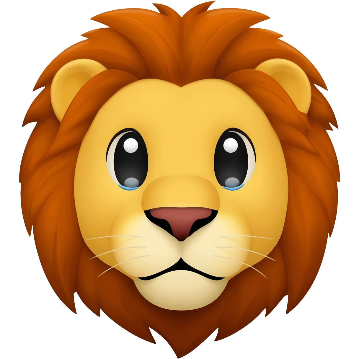Ağlayan aslan yüzü emoji
