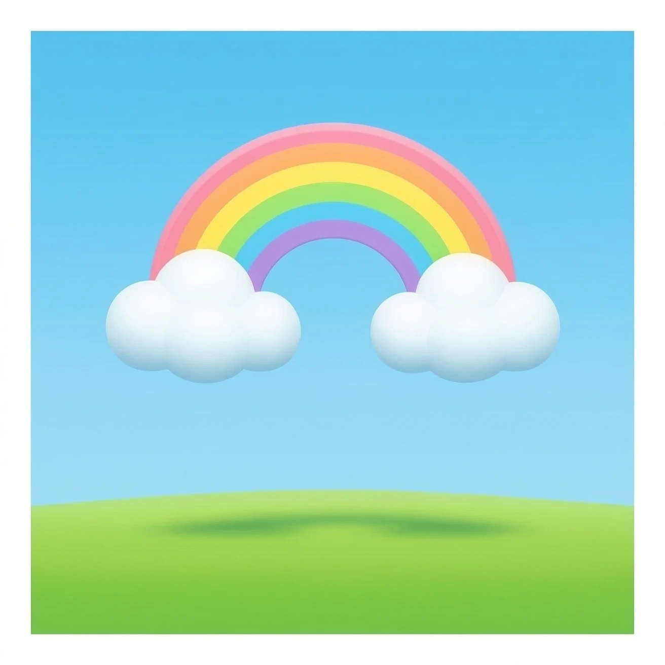 Rainbow Pastel Cloud cute(Without Face) emoji