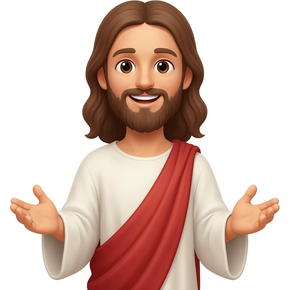 нарисуй Иисуса как он ждет с улыбкой и распростертыми объятиями emoji