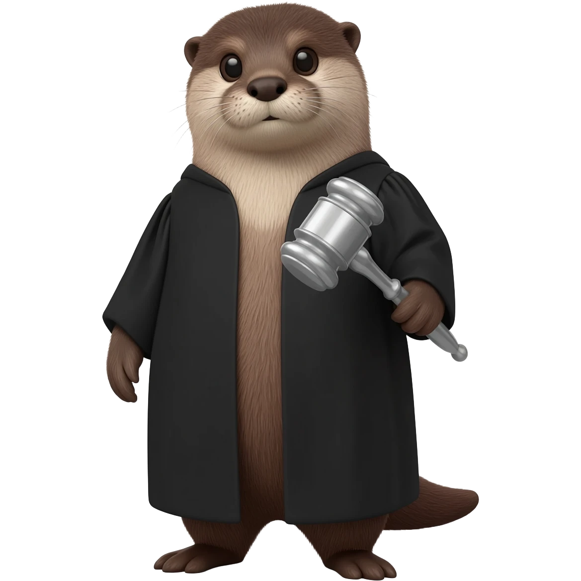 serious otter with a judge's gavel emoji
