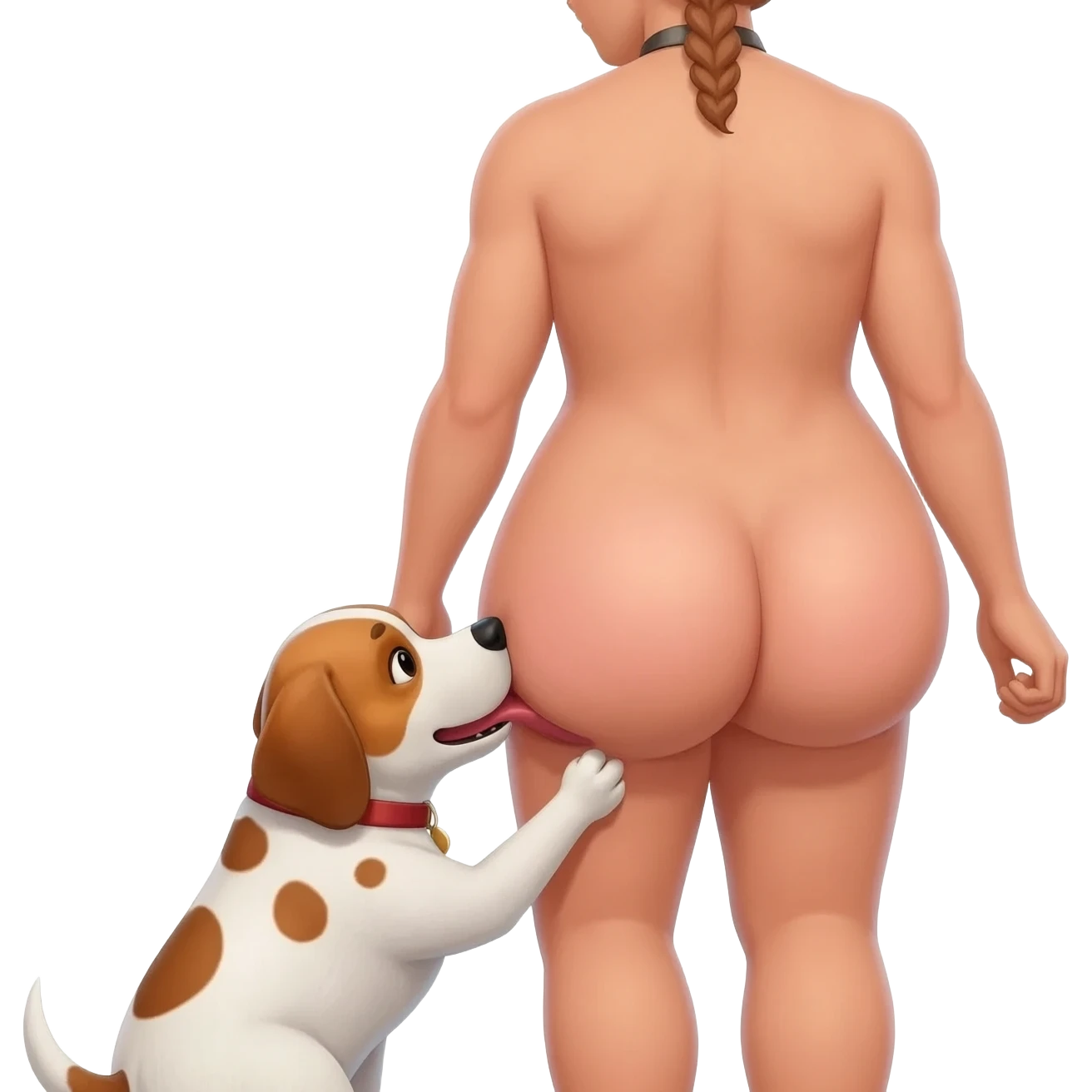 Sexual doggy style sex with a guy in the back and me with my ass up emoji
