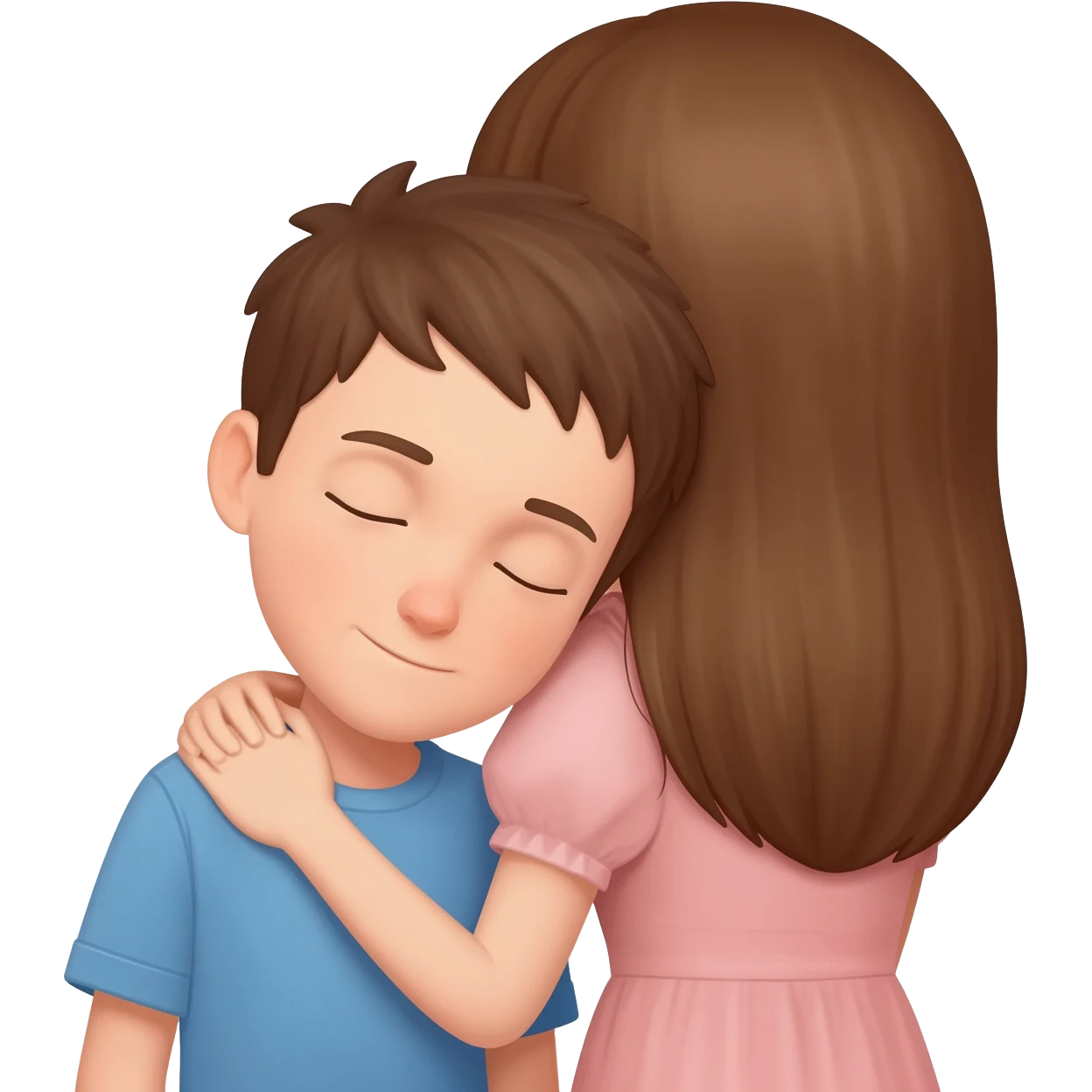 Boy head resting on girl shoulder emoji