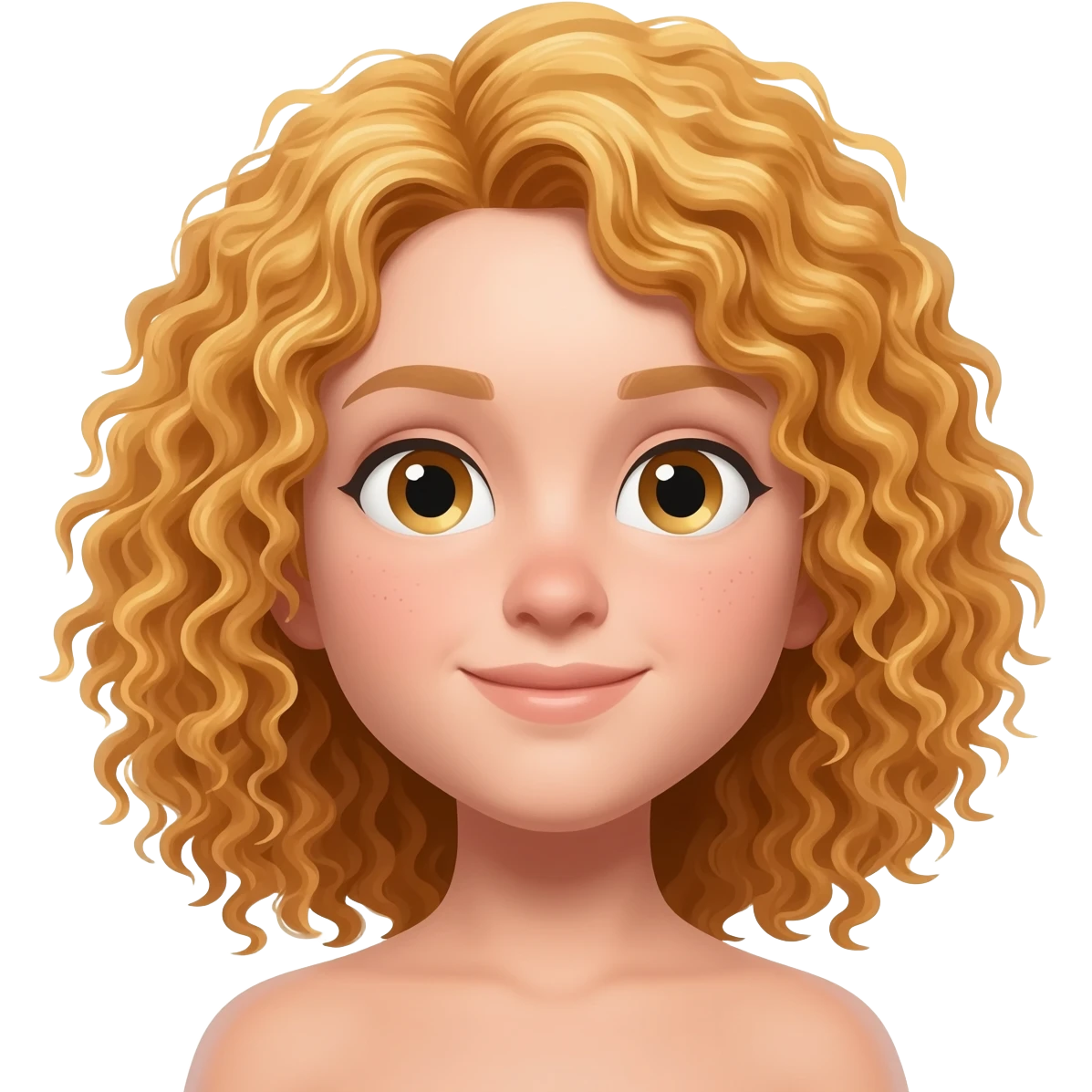 uma menina com cabelo cacheado loiro emoji