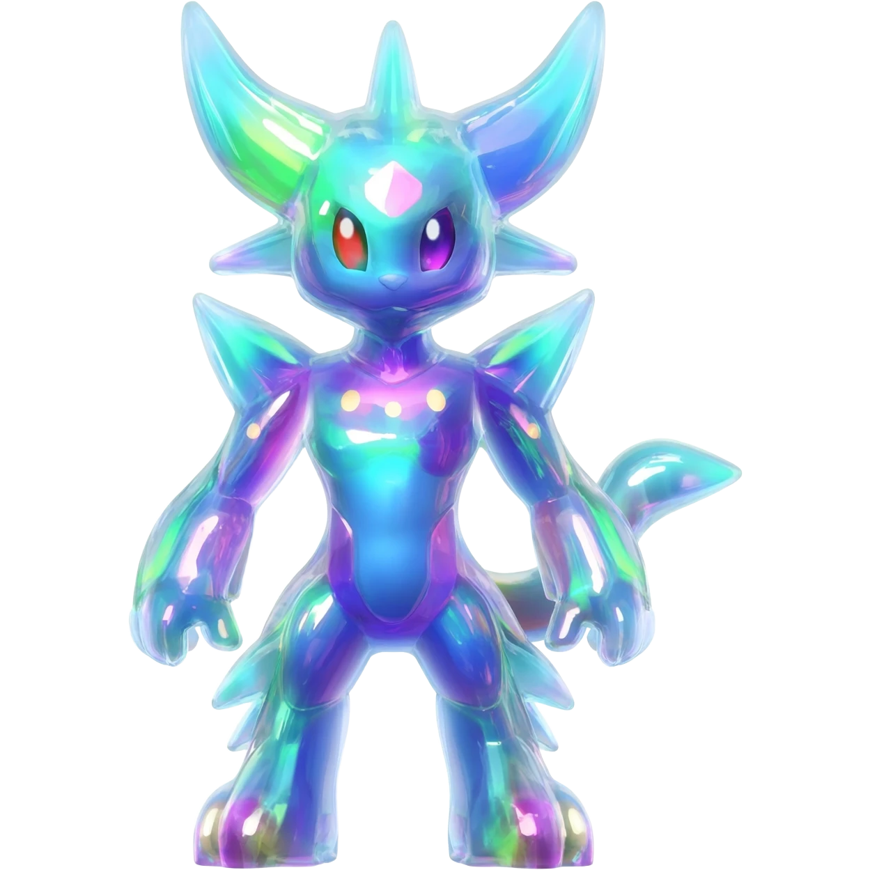 Epic Legendary Bioluminescent Translucent Luminescent Diaphanous Shiny Colorful Meloetta-Latias-Veemon-Peppercat-Wargreymon-Protogen-Fakémon-fusion-hybrid-creature emoji