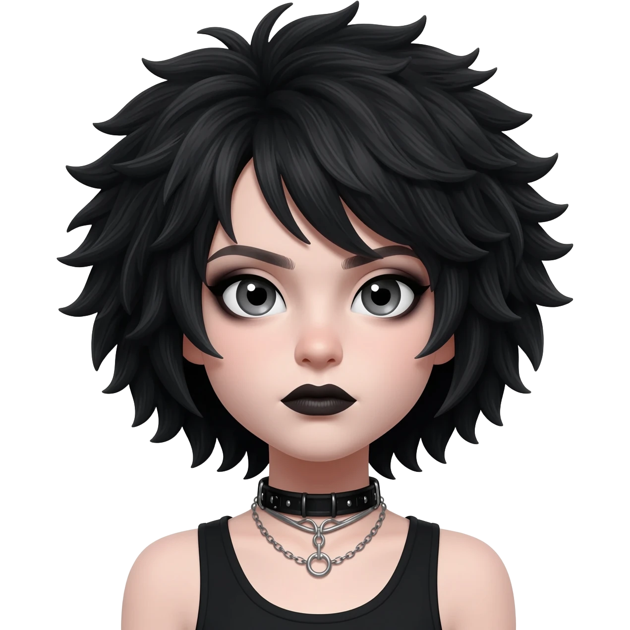 goth girl with fluffy hair

 emoji