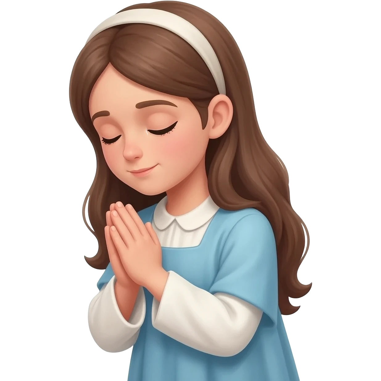 Christian girl praying emoji