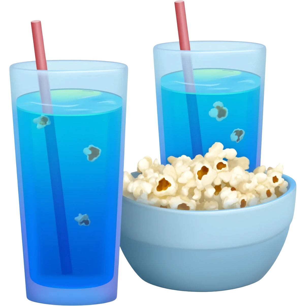 blue drinks and popcorn emoji