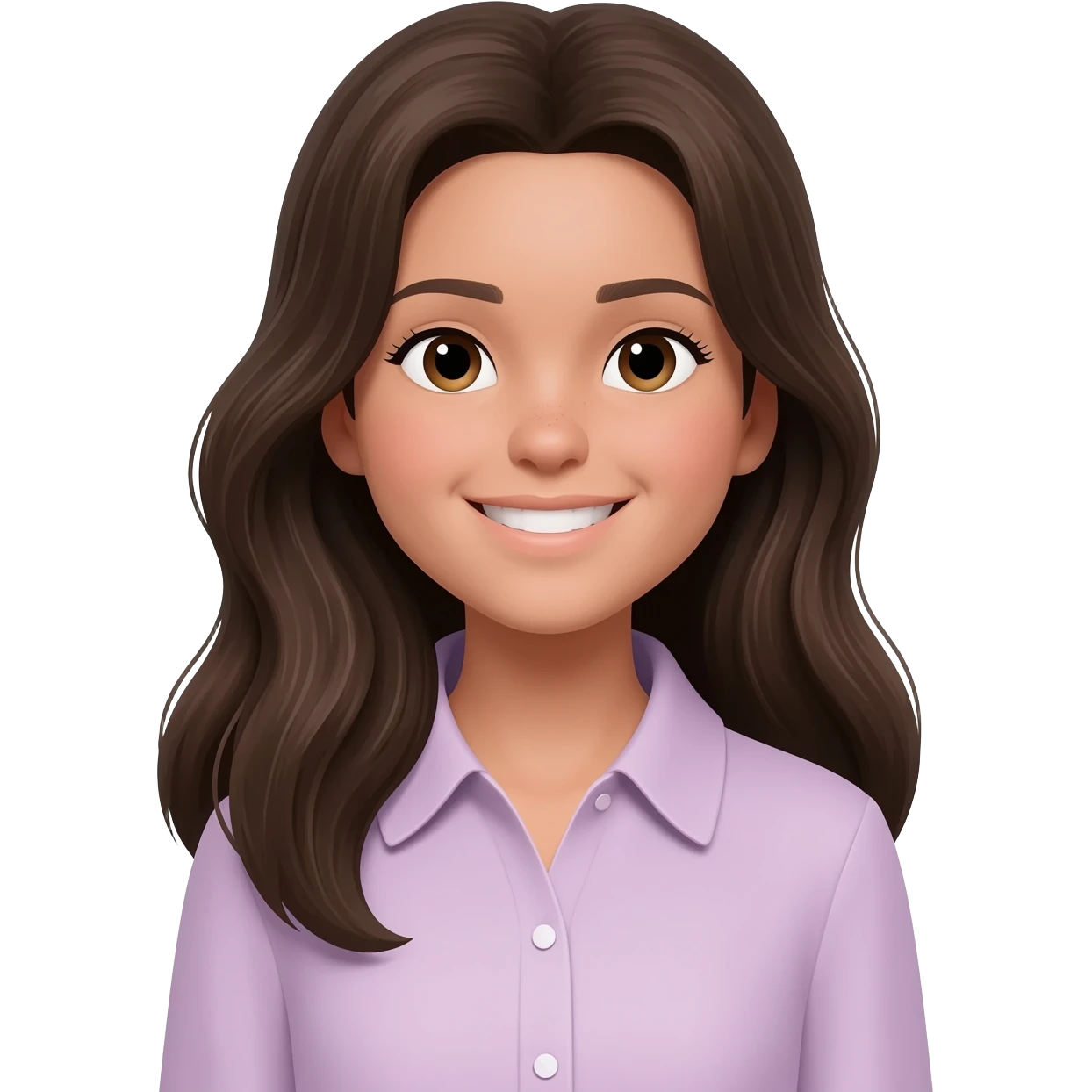 french white happy long haired brunette girl  emoji