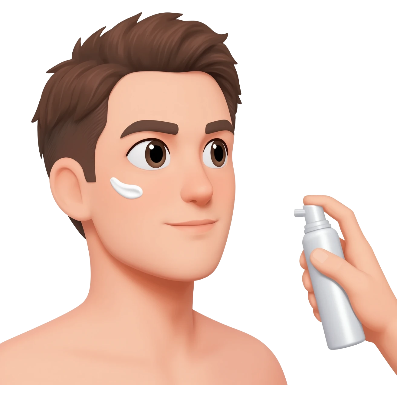 a guy getting white creme sprayed in his face emoji