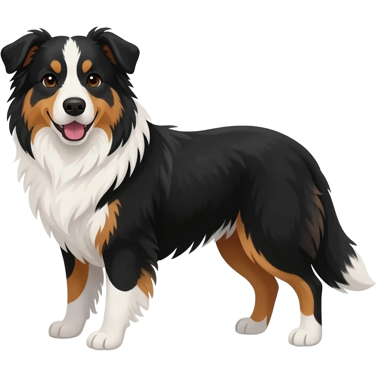 Berger australien Noir marron et blanc emoji