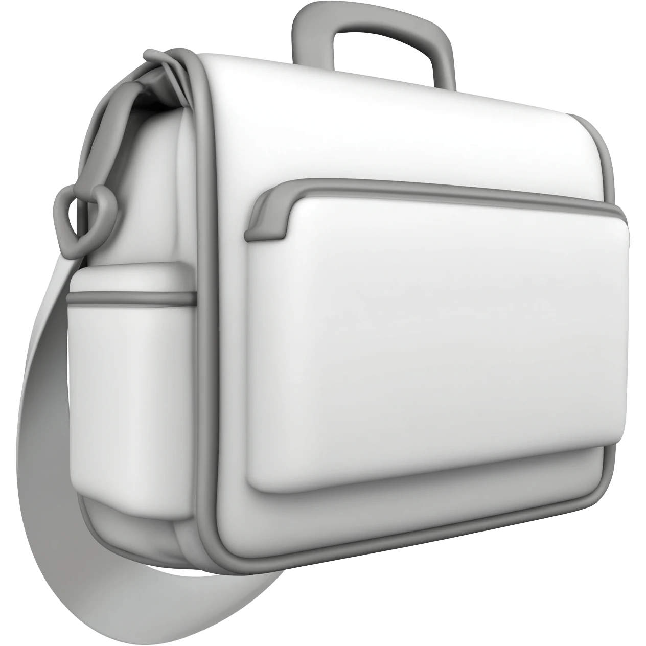 3d white messenger with grey outlines emoji