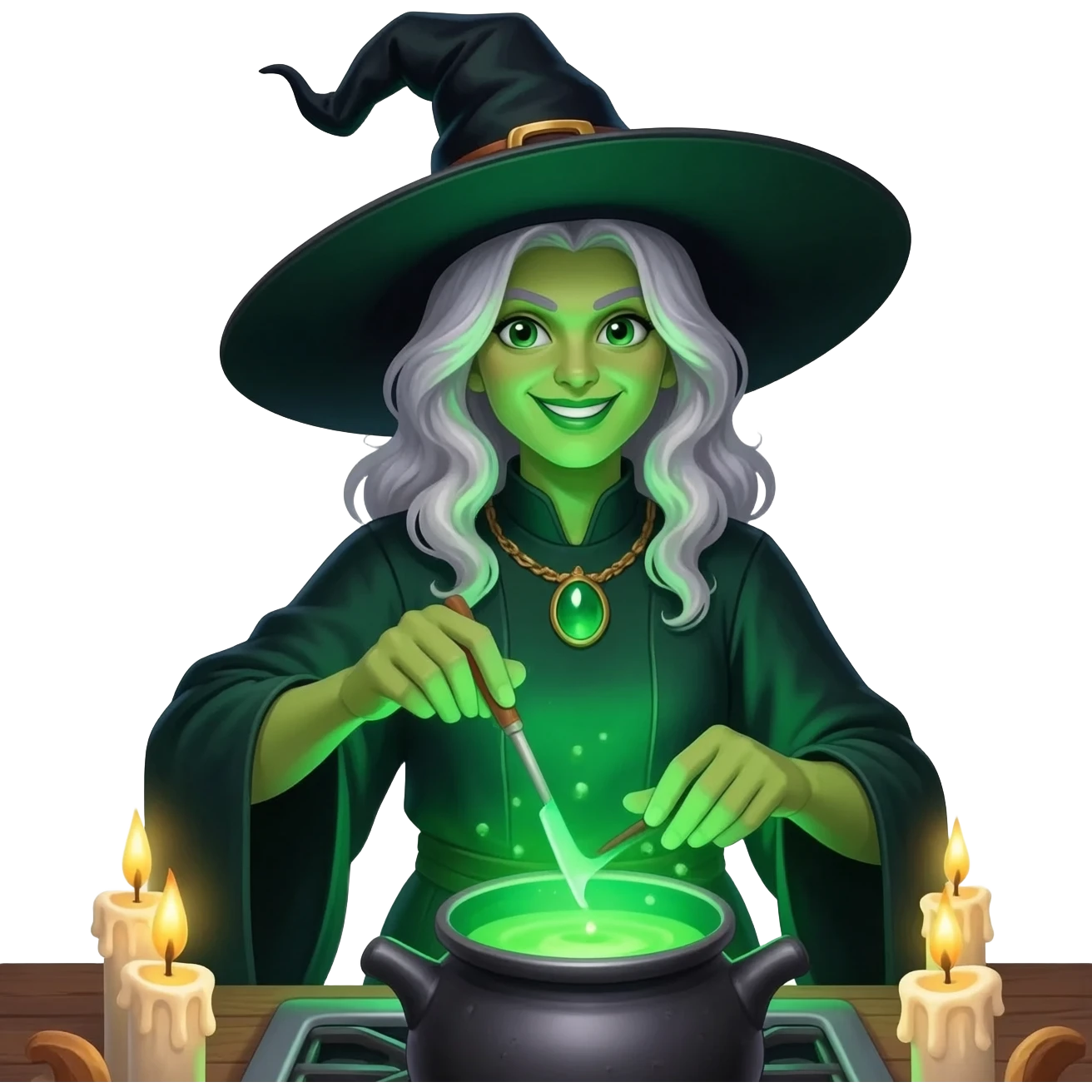 green witch cooking potion emoji