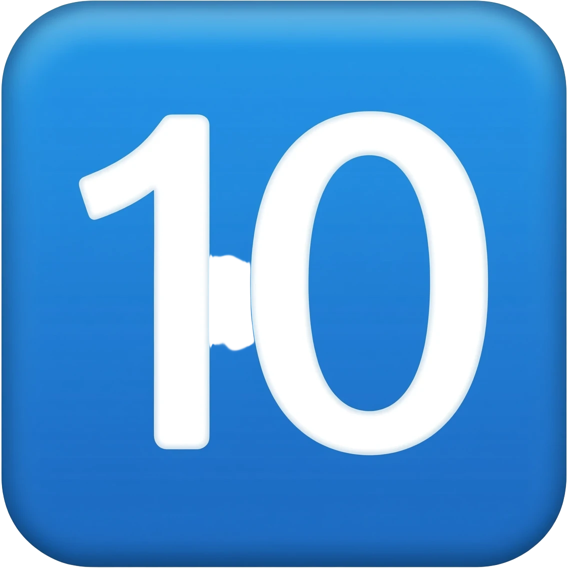 Blue square with white text 10 emoji