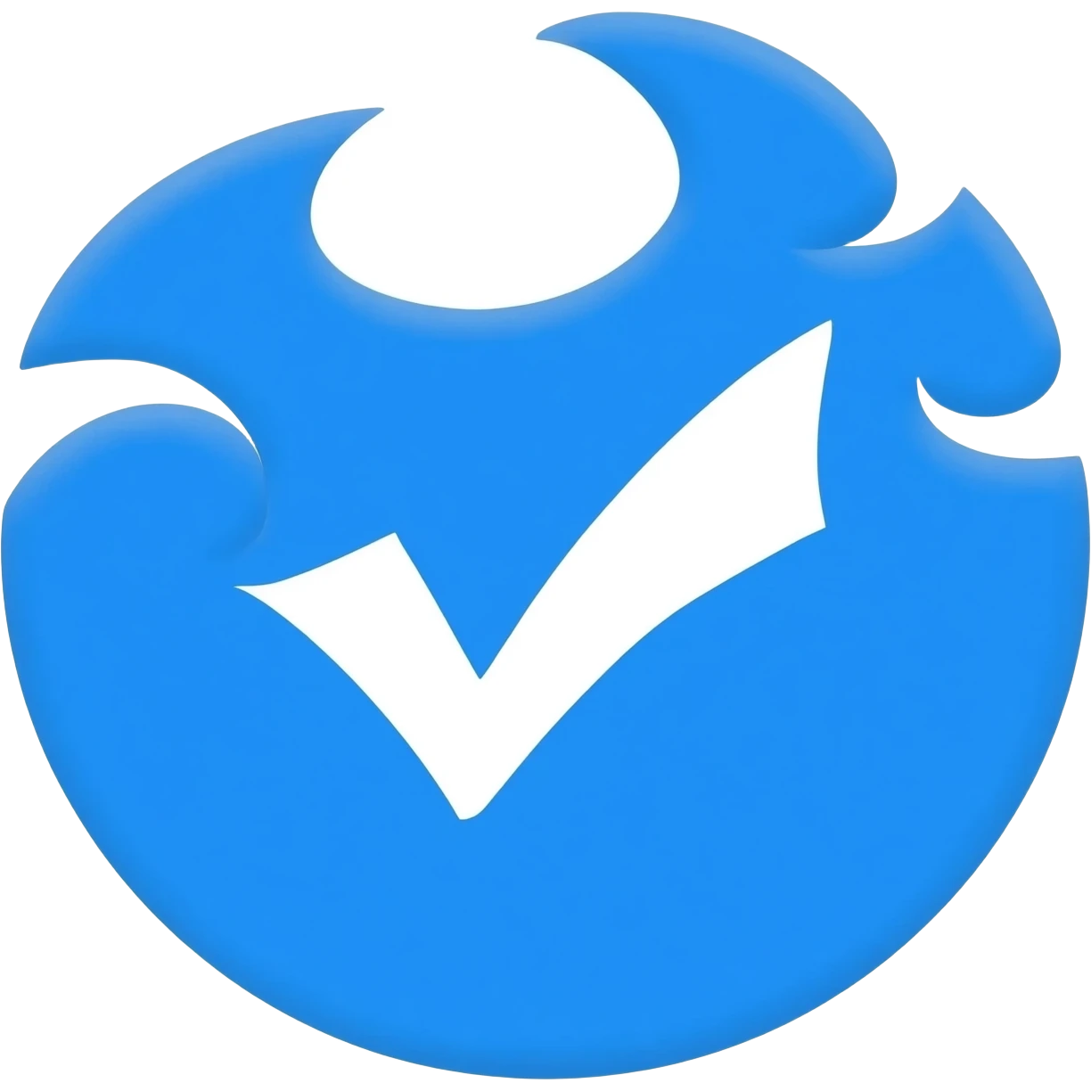 Der Blaue Haken wenn Mann verifiziert ist genau so wie bei tiktok aber so rund und mit so Wellen swankungen an den seiten emoji