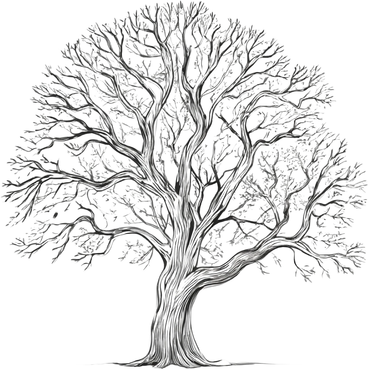 line drawing tree emoji