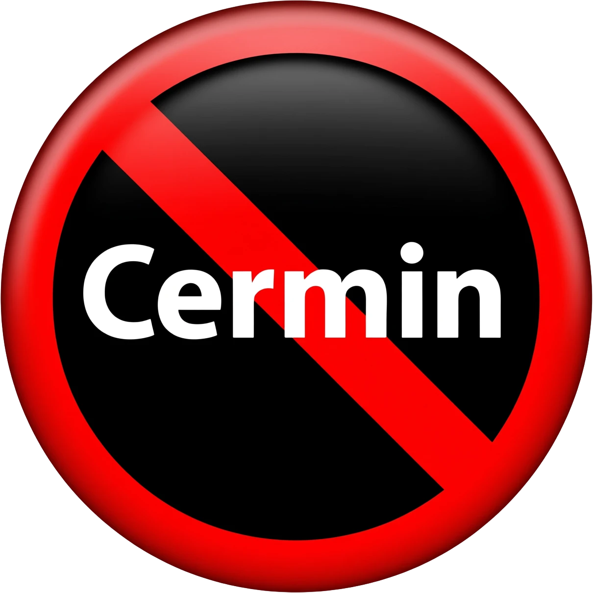 Cermin red prohibited inside with white text 26 with black circle emoji
