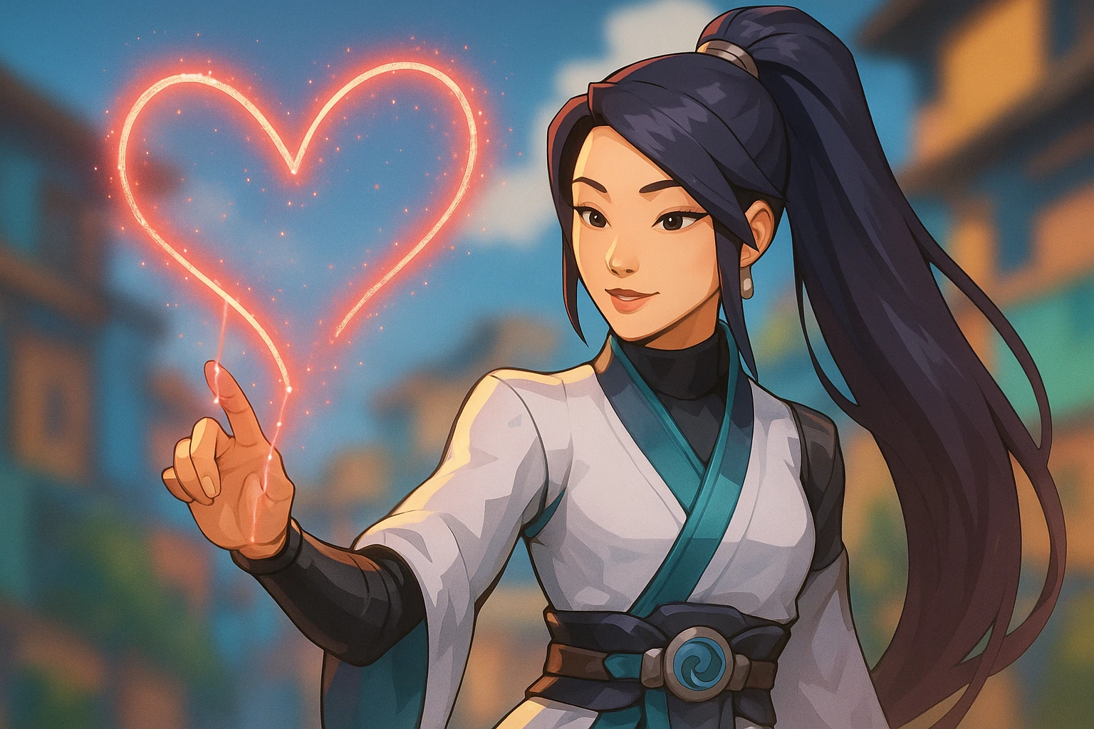 Sage from Valorant draws a heart, the heart must be animated emoji
